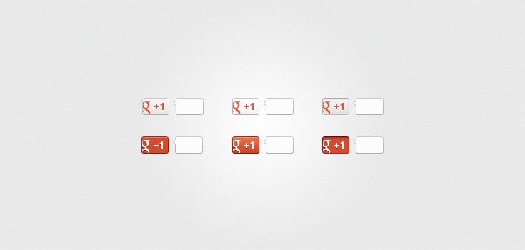 New (Version 2) Google +1 Buttons (PSD)