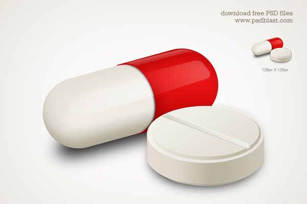 Capsule and White Pill Medicine Icon
