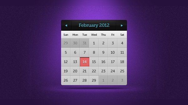 Calendar Widget PSD