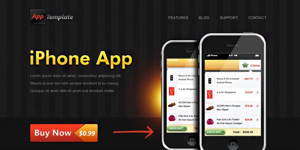 iPhone App Website Template (PSD)