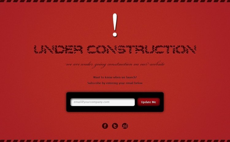 Free Website Under Construction PSD Template