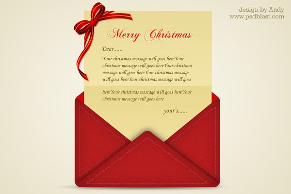 Christmas Greetings Letter PSD