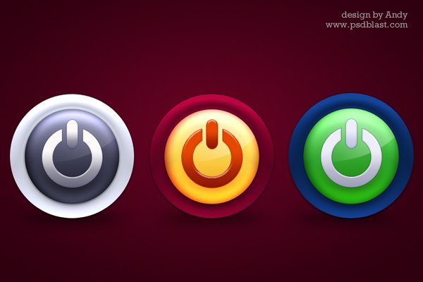 Glossy Colorful Power Icons