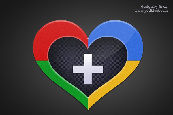 Heart Shape Google + Icon