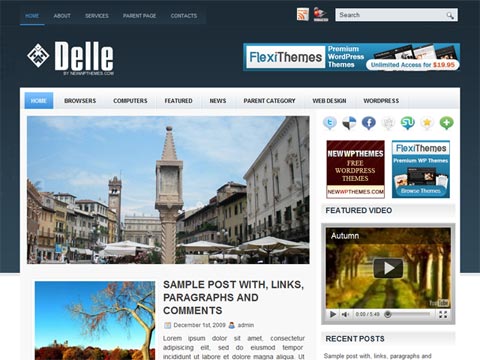 Delle Free WordPress News Template
