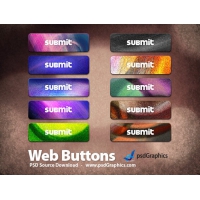 Colorful Grunge Buttons Set (PSD)