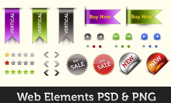 Web Elements PSD And PNG Design