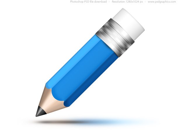 Blue Pencil Icon (PSD)