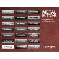 PSD Silver Metal Buttons Set