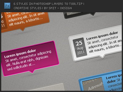 6 Styles in Photoshop Layers to Tooltip