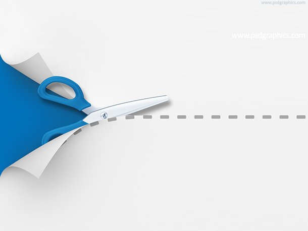 Scissors Сutting Template (PSD)