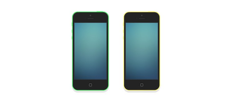 iPhone 5C Flat Mockup Set