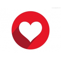 Heart Shape Button And Icon (PSD)