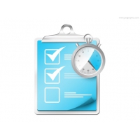 Checklist With Stopwatch Icon (PSD)