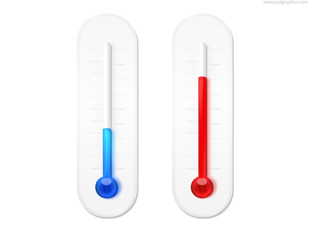 Winter And Summer Thermometers Icon (PSD)