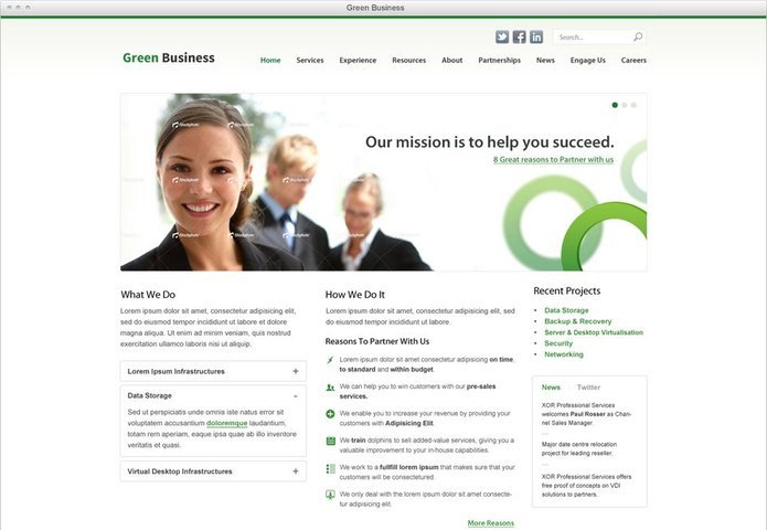 Green Business Free PSD Template