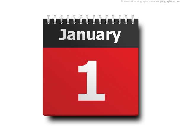 January 1, Calendar Icon