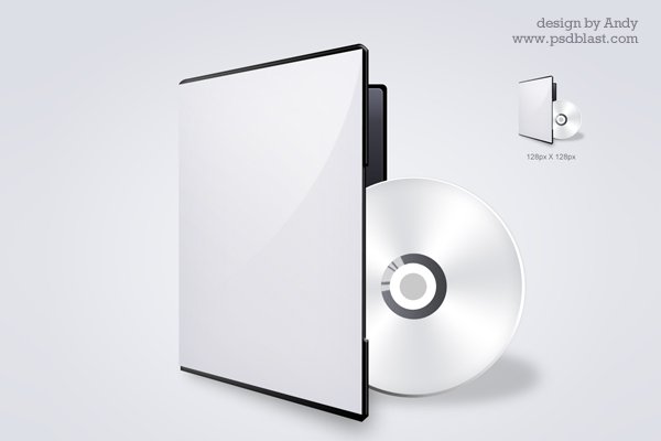 DVD CD Cover Icon PSD