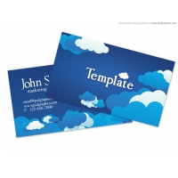 Blue Cloudy Sky Business Card Template (PSD)