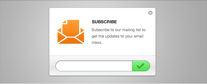 Clean Email Newsletter Subscription Form PSD