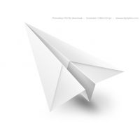 White Paper Airplane PSD Icon