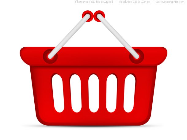 PSD Red Shopping Basket Icon
