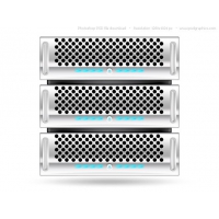 Silver Rack Server, PSD Web Icon