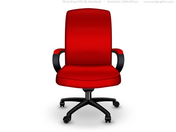 Red Office Chair PSD Icon