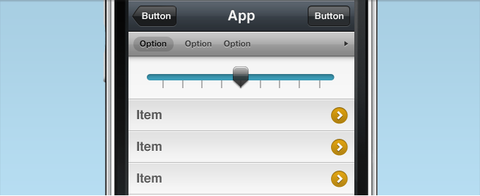 iPhone Interface with Slider Selector