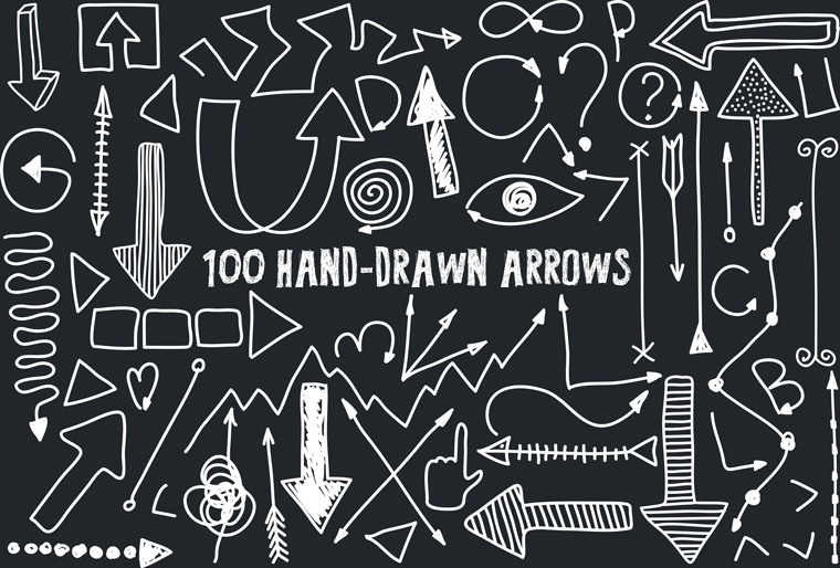 100 HAND DRAWN ARROWS