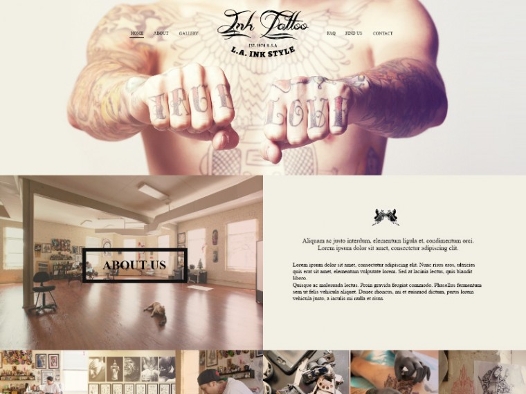 INKTATTOO ONE PAGE TEMPLATE