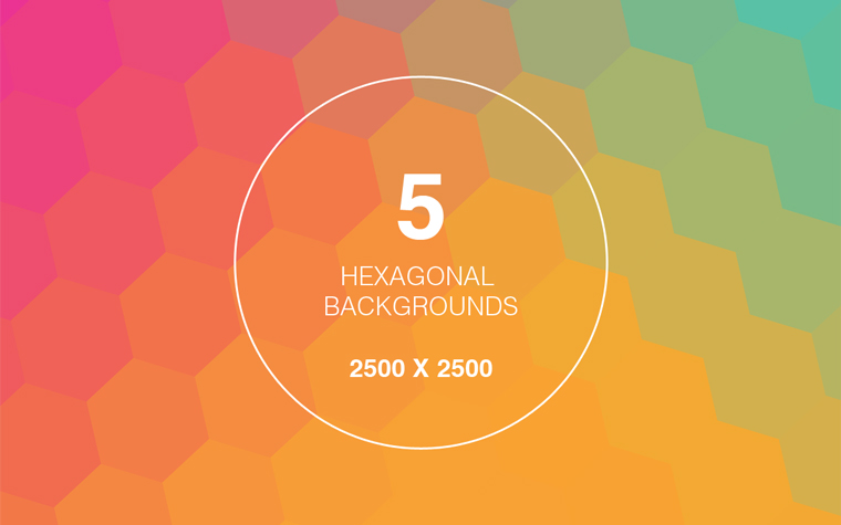 5 HEXAGON GEOMETRIC BACKGROUNDS