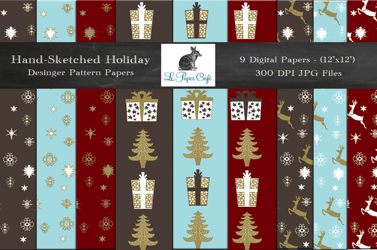 HAND SKETCHED HOLIDAY PATTERNS
