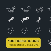 100 HORSE ICONS