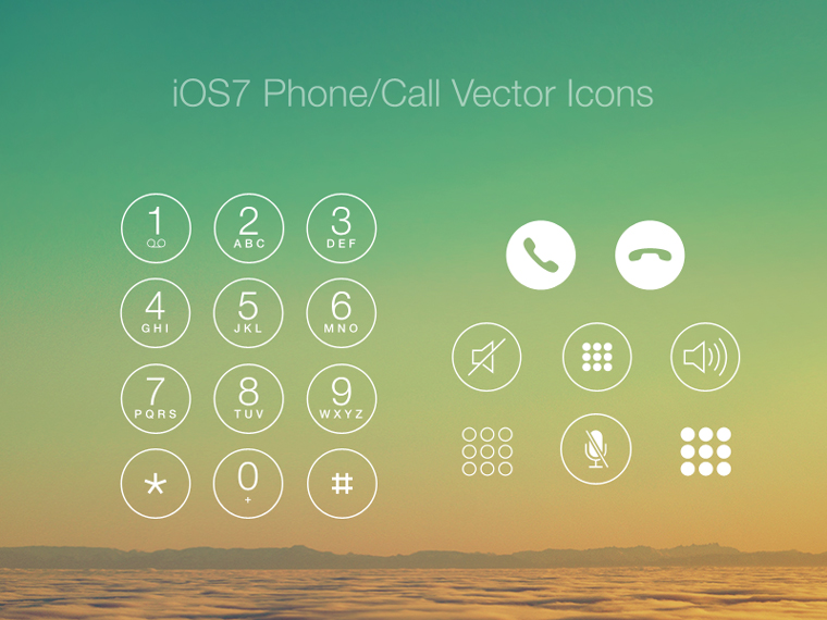 IOS7 PHONE/CALL VECTOR ICONS