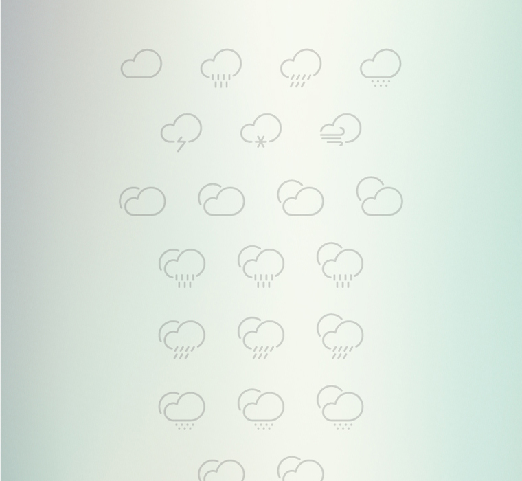 61 OUTLINED WEATHER ICONS