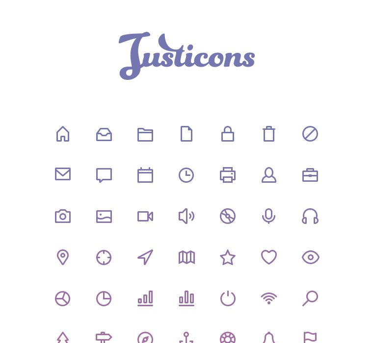 JUSTICONS – 140 STROKE ICONS
