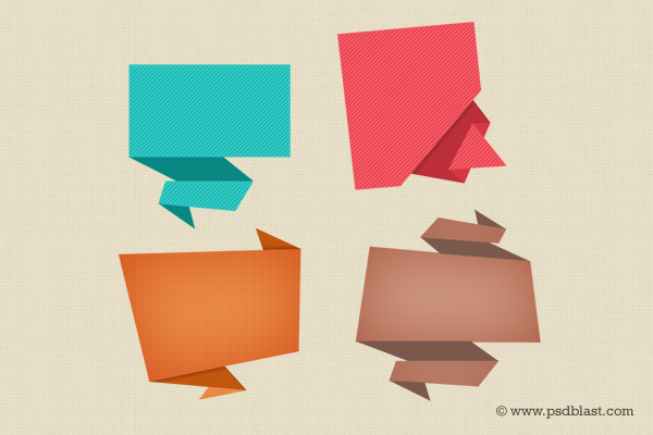 ABSTRACT ORIGAMI SPEECH BUBBLES