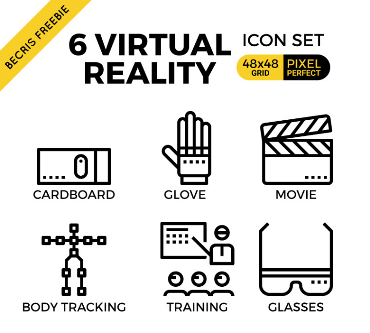VIRTUAL REALITY OUTLINE ICONS