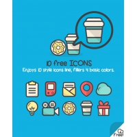 FREE 10 COLORFUL LINE ICONS