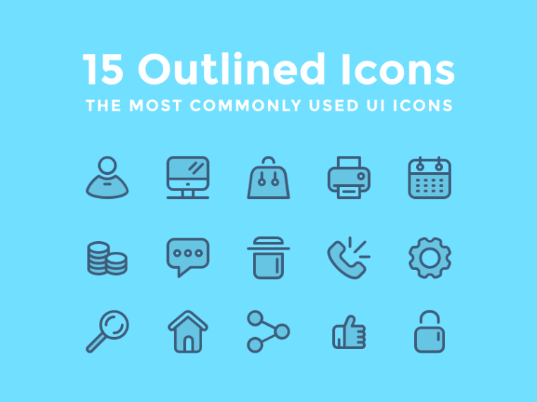 15 OUTLINED ICONS FREEBIE