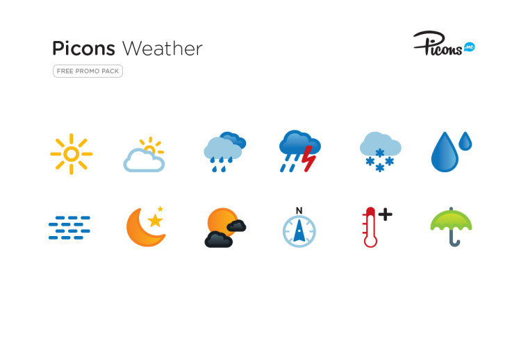 12 PICONS WEATHER ICONS