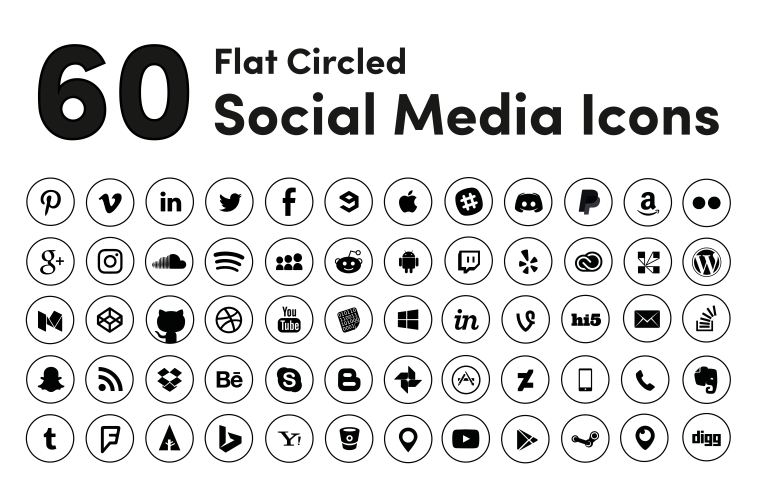 BLACK CIRCLED SOCIAL MEDIA ICONS