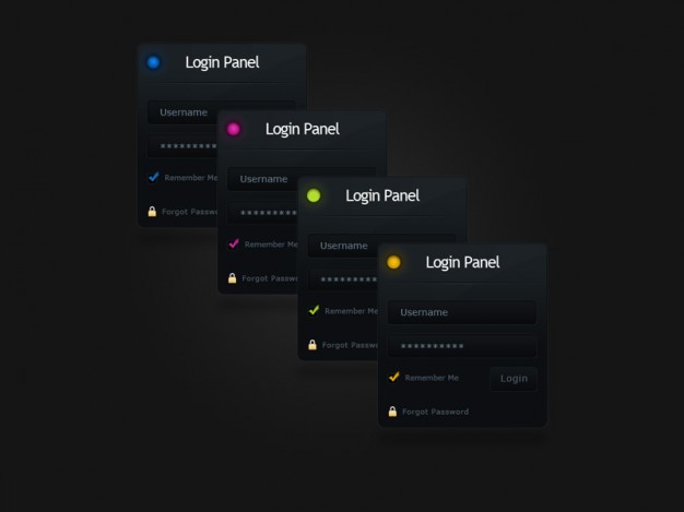 Login Form And Panels PSD