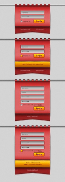 Red Login Form Interface Design