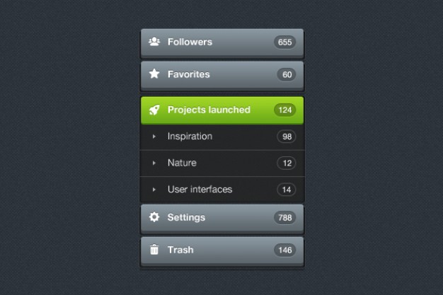 Application Interface Menu PSD