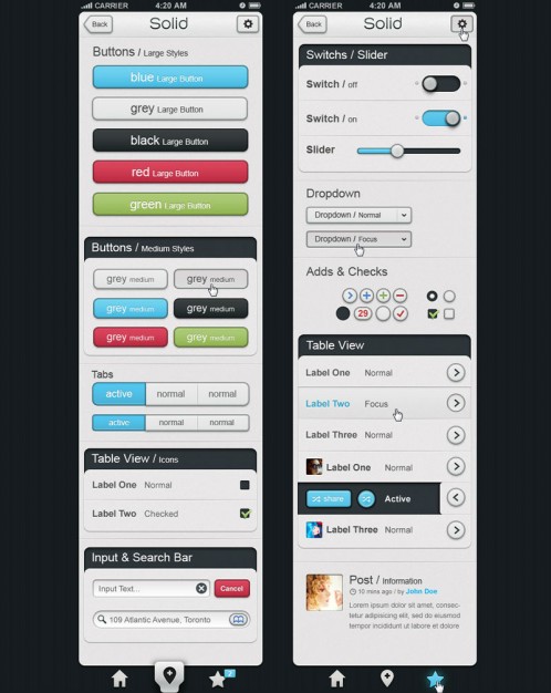 Colorful Mobile Buttons And Input Boxes