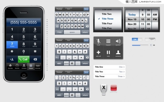 Iphone Interfaces And Parts Template