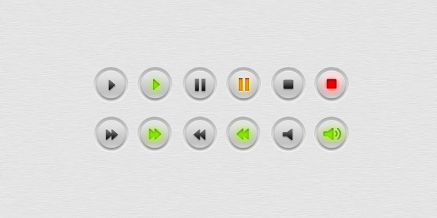 Simple And Minimal Player Buttons