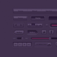 Button Icon Purple UI